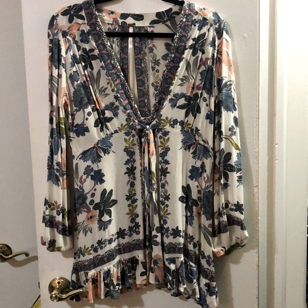 Free People Violet Hill Floral Mini Dress Tunic